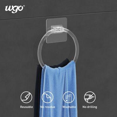 ISO 9001 de witte Plastic sticker van de Schade Vrije pvc van Handdoekring holder 5KG