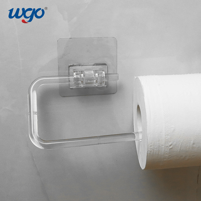 Doorzichtige badkamer sets papier rolhouder zelfklevend toilet stand 140 * 83 * 25mm