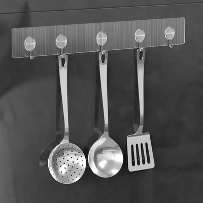 Het zelfklevende Muur Opgezette Rek van het Haakspoor voor KlerenKleerhangers