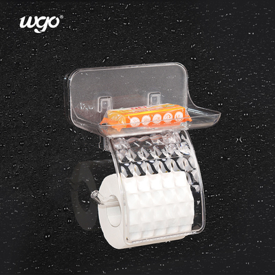 WGO Transparante badkamer Wandmontage Toiletpapierhouder Tissue Roll Dispenser met telefoonopslagplank