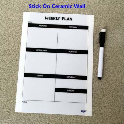 Pvc-Muur zette de Zelfklevende Whiteboard-Jonge geitjes van de Stickerkantoorbehoeften Schrijvend op Raad